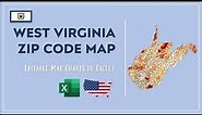 West Virginia Zip Code Map in Excel - Zip Codes List and Population Map