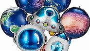 8 Pieces Galaxy Space Balloons Large Outer Space Cartoon Balloons Inflatable Rocket Astronaut Earth Spaceship Planet Balloons Space Themed Party Supplies for Galaxy Birthday Party Photo Booth