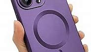 ankofave Magnetic for iPhone 12 Pro Case for Women,Shockproof Matte Luxury Soft Metallic Luster Design with Full Camera Lens Protector, Compatible with Magsafe Case for iPhone 12 Pro 6.1"-Purple