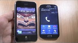 Incoming + Outgoing call at the Same Time Samsung Galaxy Grand Neo & iPHONE 3Gs