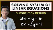Solving System of Linear Equations by Substitution Method | Solution of System of Equations
