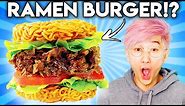 Can You Guess The Price of These EXPENSIVE Burgers? (Ramen Burger, Waffle Sushi Burger, & MORE!)