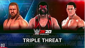 WWE 2K20 Kane vs John Cena vs Triple H Triple Threat Match Gameplay