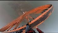 UNCUT - 50 meters BASE jump from steampunk wind turbine