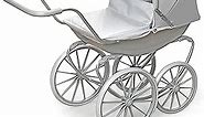 Badger Basket London Toy Doll Pram with Canopy for 18 inch Dolls - Gray