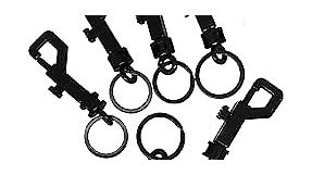 6 Pcs swivel snap Bolt Keychain clips Keychain hooks. Lightweight Durable clasp with hook for Keys, Key Chains, Tags and Lanyards. 2.75"x0.83" Plastic Spring keychain clasp come with key rings.