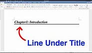 How To Underline Chapter Headings In Word [ Microsoft ] 😎👍