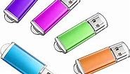K&ZZ 5 Pack 128GB Flash Drive USB 2.0 Memory Stick Thumb Drive 128 GB USB Flash Drives Jump Drive Bulk USB Drive, Multicolored