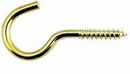 Cup Hooks Electro Brass Shouldered 30mm (15 Pack)