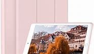 Aoub iPad 6th Generation Case 2018 iPad 5th Generation Case 2017 with Pencil Holder, Slim Lightweight Soft TPU Back Smart Cover, Auto Sleep/Wake, Tri-fold Case for iPad 9.7 inch, Pink