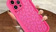 MOWIME Compatible with iPhone 14 Pro Case, Cheetah Print Shockproof Soft TPU Protective Case for Women Girls, Slim Anti Scratch Leopard Case for iPhone 14 Pro 6.1 Inch, Hot Pink