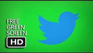 Free Green Screen - Animated Twitter Logo Flying Bird