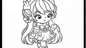 Cute Anime Cartoon Girl Coloring Pages l Disney Brilliant
