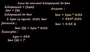 how to convert kilopascal to bar