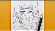 Anime Drawing | how to Sketch a crying Girl step-by-step