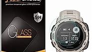 Supershieldz (2 Pack) Designed for Garmin Instinct and Instinct Solar Tempered Glass Screen Protector, Anti Scratch, Bubble Free