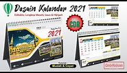Desain Kalender Duduk 2021 dengan CorelDraw (Free CDR) - Calendar Template