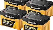 BougeRV 12V 400Ah Self-Heating LiFePO4 Battery, Low Temperature Protection, BMS, 2560Wh Deep Cycle Maintain Free Lithium Solar Battery for RV, Off-Grid, Cabin and Marine (4 Packs of 100Ah)