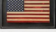 Flags of Valor Liberty Series Wooden American Flag | US Flag Wall Decor, Patriotic Wall Art, Made in USA by Veterans, Ready to Hang, Man Cave Room Decor for Men (Small Framed, 15" H x 23" W)