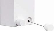 BESy Retractable Clothesline ABS case+Aluminum Dryer with Adjustable Stainless Steel Rope String Hotel Style Heavy Duty, Drill Free & Wall Mounted Method, 13.8 Feets,White