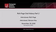 Oral History of Rich Page Part 2