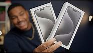 iPhone 15 Pro Max UNBOXING! (White Titanium & Black Titanium)