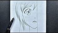 Easy anime drawing | how to draw sad anime girl was step-by-step