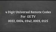 4 Digit Universal Remote Codes For TV