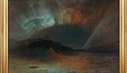 DECORARTS - Aurora Borealis by Frederic Edwin Church, Giclee Print on Canvas. Ready to Hang Framed Wall Art for Home and Office Decor.Total Framed Size: W 39.25" x H 27.25"