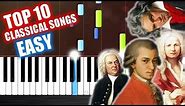 TOP 10 Classical Songs - EASY Piano Tutorials by PlutaX