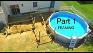 How To Build a 12x12 Two Level Pool Deck with Trex part 1 framing