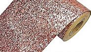 Rose Gold Chunky Glitter Wallpaper Border,Peel and Stick Sparkle Glitter Wall Border for Wall,Ceiling (7.8" x 196", Rose Gold)
