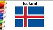 How to draw National Flag of Iceland | ICELAND FLAG