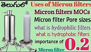 Micron filter uses,working principle,MOCs,pore sizes.What is Hydrophilic & Hydrophobic &0.2 filters