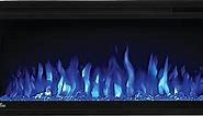 Napoleon Entice 36 - NEFL36CFH - Wall Hanging Electric Fireplace, 36-in, Black, Glass Front, Glass Crystal Ember Bed, 3 Flame Colors, Remote Included