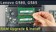 Lenovo G580, G585 RAM Upgrade and Installation Guide