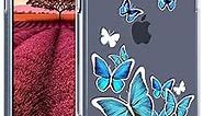 Compatible with iPhone 15 Pro Max Case Cute Butterfly Clear for Women Girly Designer Girls, Cases Cute Silicone Transparent Phone Case Butterflies Design Phone 15 ProMax