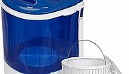 ZENY Portable Mini Washing Machine 5.7 lbs Washing Capacity Semi-Automatic Compact Washer Spinner Small Cloth Washer Laundry Appliances for Apartment, RV, Camping, Single Translucent Tub Blue