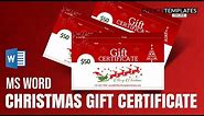 How to Create Christmas Gift Certificate/Voucher in MS Word | CR80 Size Gift Card Template