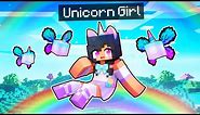 Playing Minecraft As My UNICORN GIRL!
