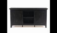 SAUDER Dakota Pass 66 in. Char Pine Wood TV Stand Fits TVs Up to 70 in. with Storage Doors 424892