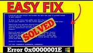 How To Fix Error 0x0000001E