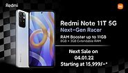 RAM BOOSTER upto 11GB RAM | Redmi Note 11T 5G | 04.01.22