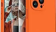 FireNova for iPhone 13 Pro Max Case, Silicone Upgraded [Camera Protection] Phone Case with [2 Screen Protectors], Soft Anti-Scratch Microfiber Lining Inside, 6.7 inch, Neon Orange New