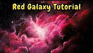 Step By Step Acrylic Galaxy Painting Tutorial - Red Sea Nebula