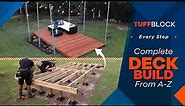 How To Build A Floating Deck - Start To Finish (On A Sloping Yard) Using TuffBlock Deck Blocks