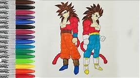 Goku And Vegeta Super Saiyan 4 Coloring Book Pages Dragon Ball Z SAILANY Coloring Kids