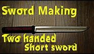 Lucasberg two handed short sword with a hamon