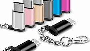 USB Type C Adapter 8 Pack,USB-C Male to Micro USB Female Converter Android Cable Connector with Keychain Charger fit Samsung Galaxy S10 S9 S8 Plus Note 10+ 10 9 8 LG V40 V30 V20 G6 G5 Moto Z3 Z2 Pixel