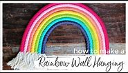 DIY Rainbow Wall Hanging Tutorial | Rope and Yarn Rainbow Fiber Art | Nursery and Room Decor